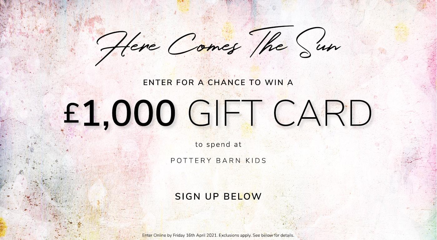 Gift Card Sweepstakes pottery barn kids UK