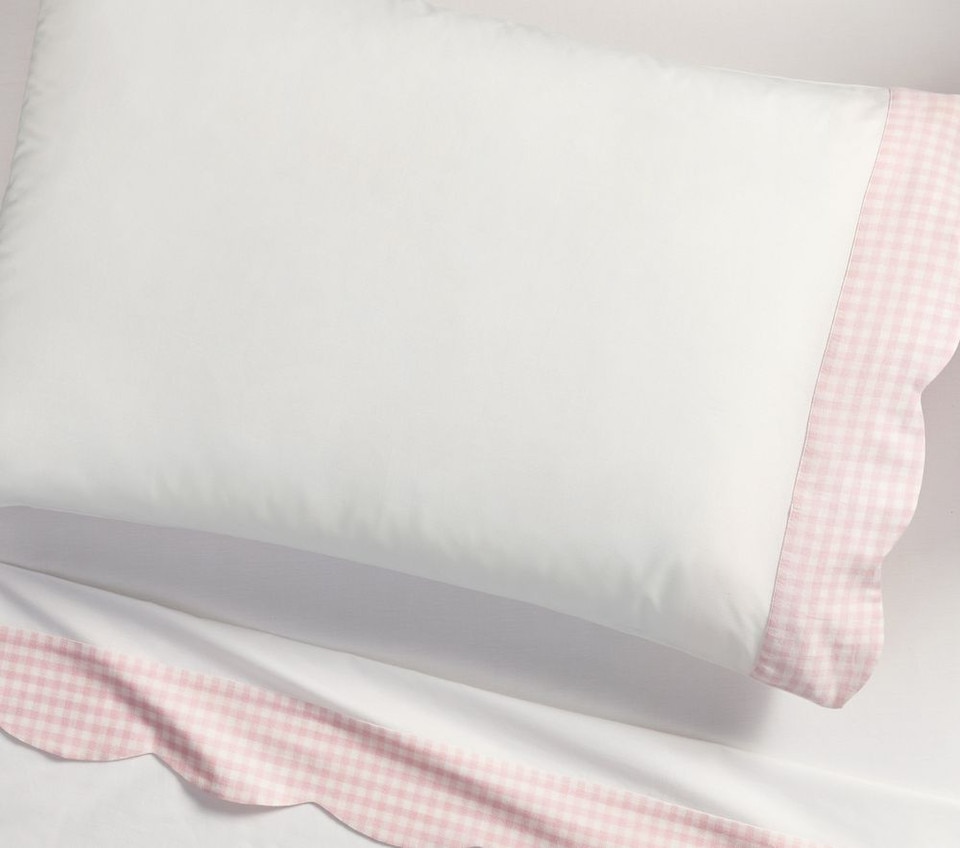 AERIN Gingham Scallop Trim Sheet Set