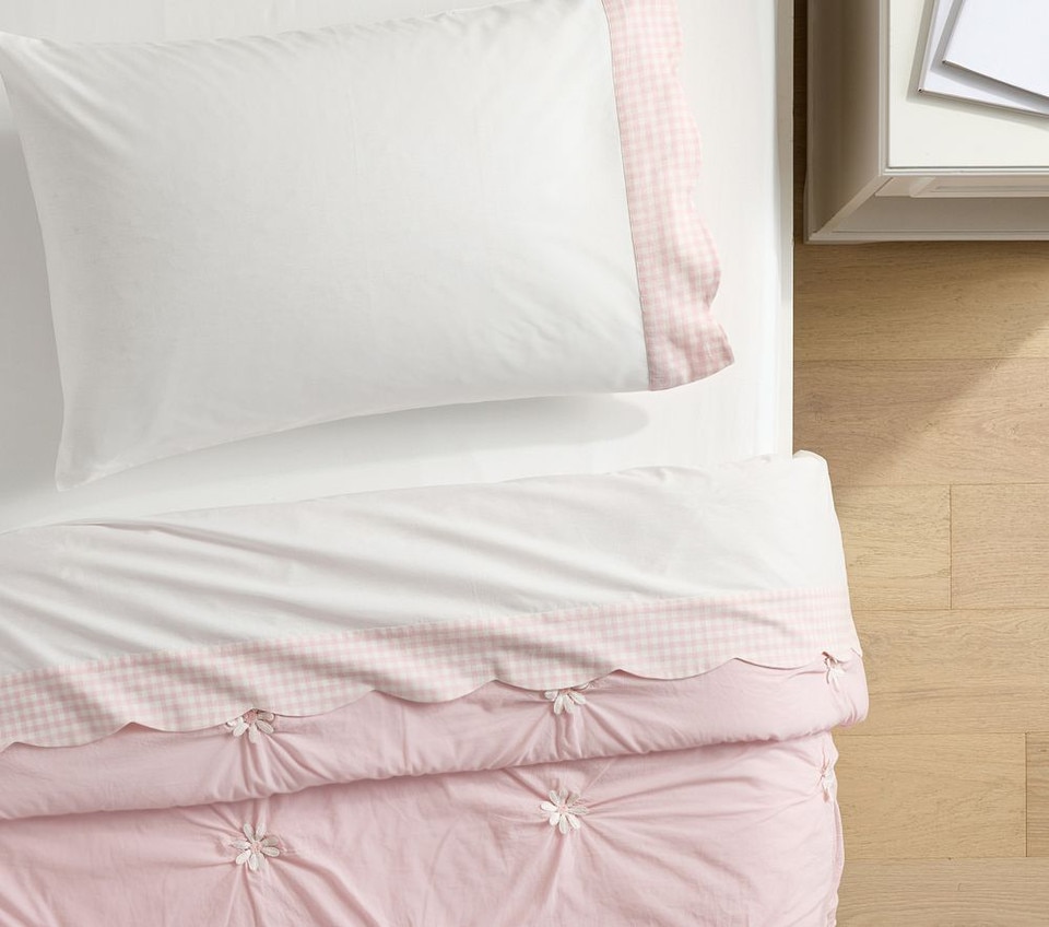 AERIN Gingham Scallop Trim Sheet Set