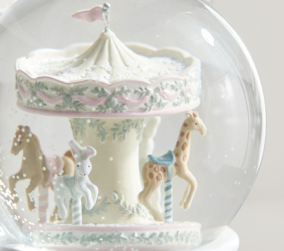 AERIN Musical Spinning Carousel Snow Globe