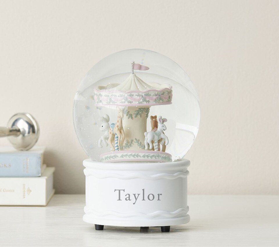 AERIN Musical Spinning Carousel Snow Globe