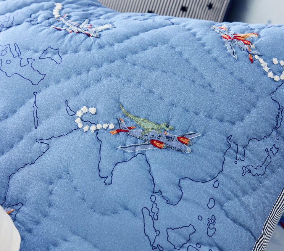 Airplane Map Bedspread & Pillowcases
