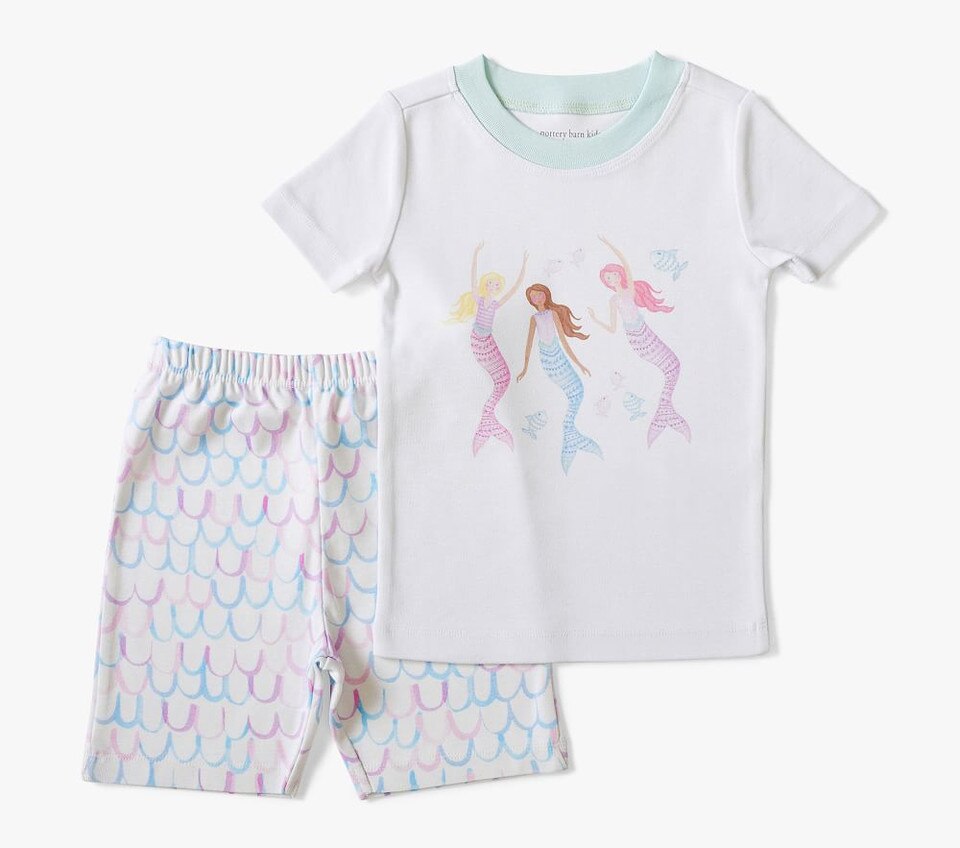 Bailey Mermaid Organic Short Sleeve Pyjama Set