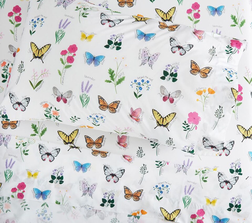 Botanical Butterfly Organic Sheet Set & Pillowcases