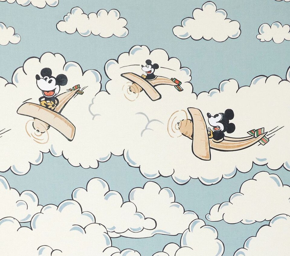Disney Home x Sanderson Mickey Mouse Clouds Picture-Perfect Organic Cot Fitted Sheet
