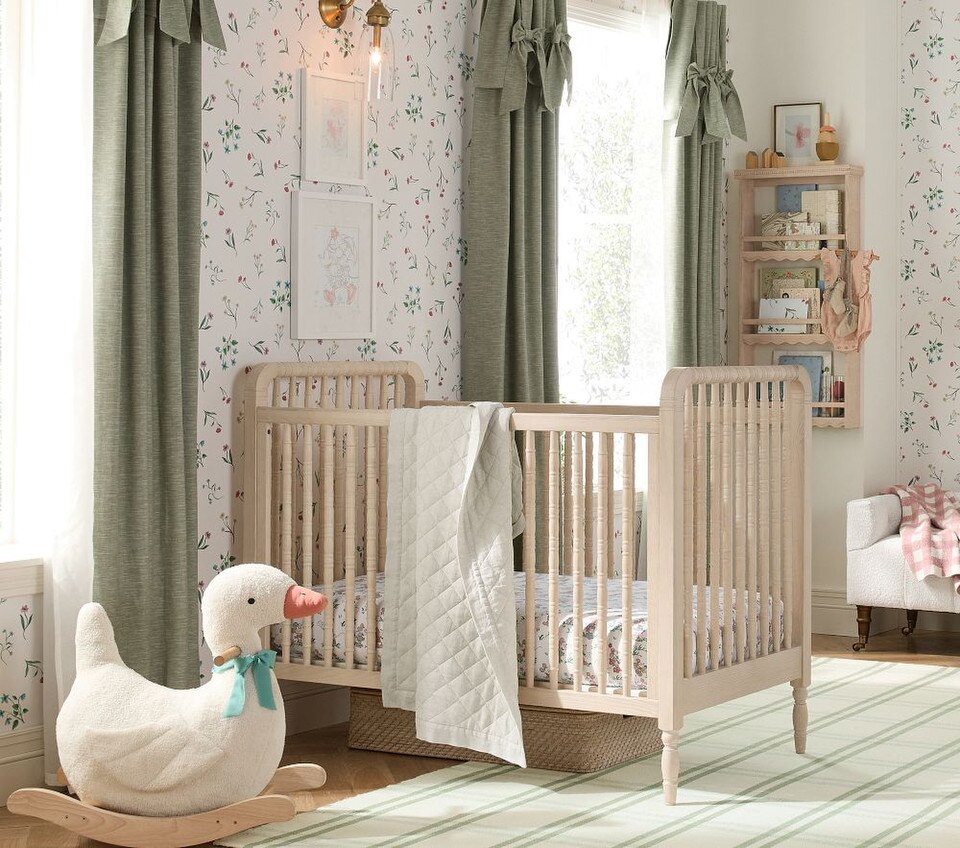 Disney Home x Sanderson Mickey Mouse and Minnie Mouse Garden Organic Cot Fitted Sheet