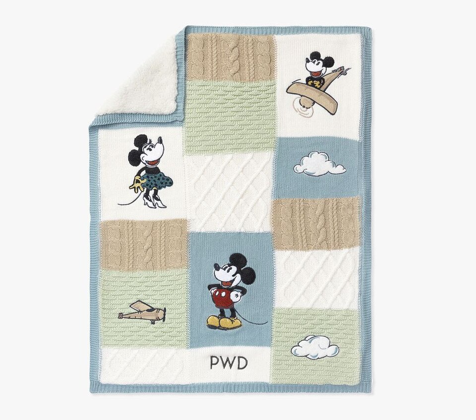Disney Home x Sanderson Mickey Mouse Heirloom Baby Blanket