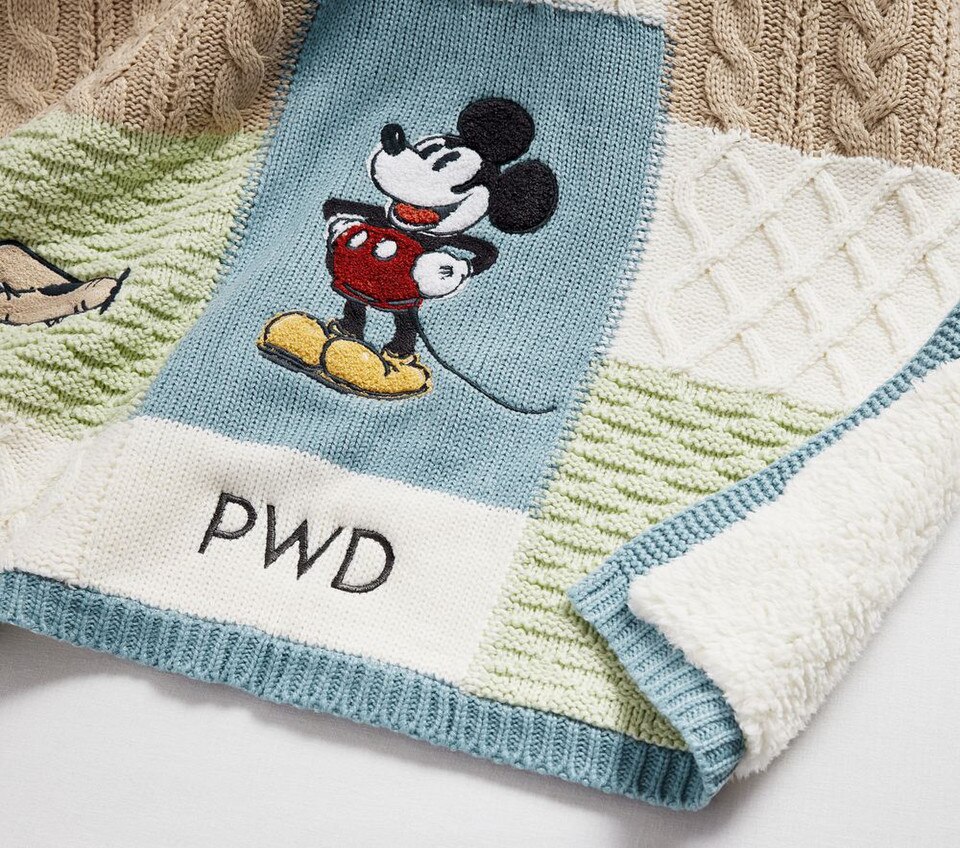 Disney Home x Sanderson Mickey Mouse Heirloom Baby Blanket