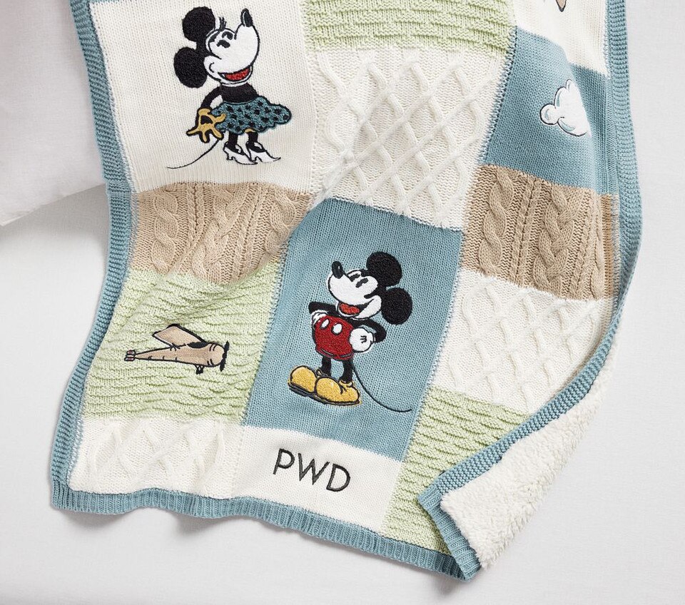 Disney Home x Sanderson Mickey Mouse Heirloom Baby Blanket