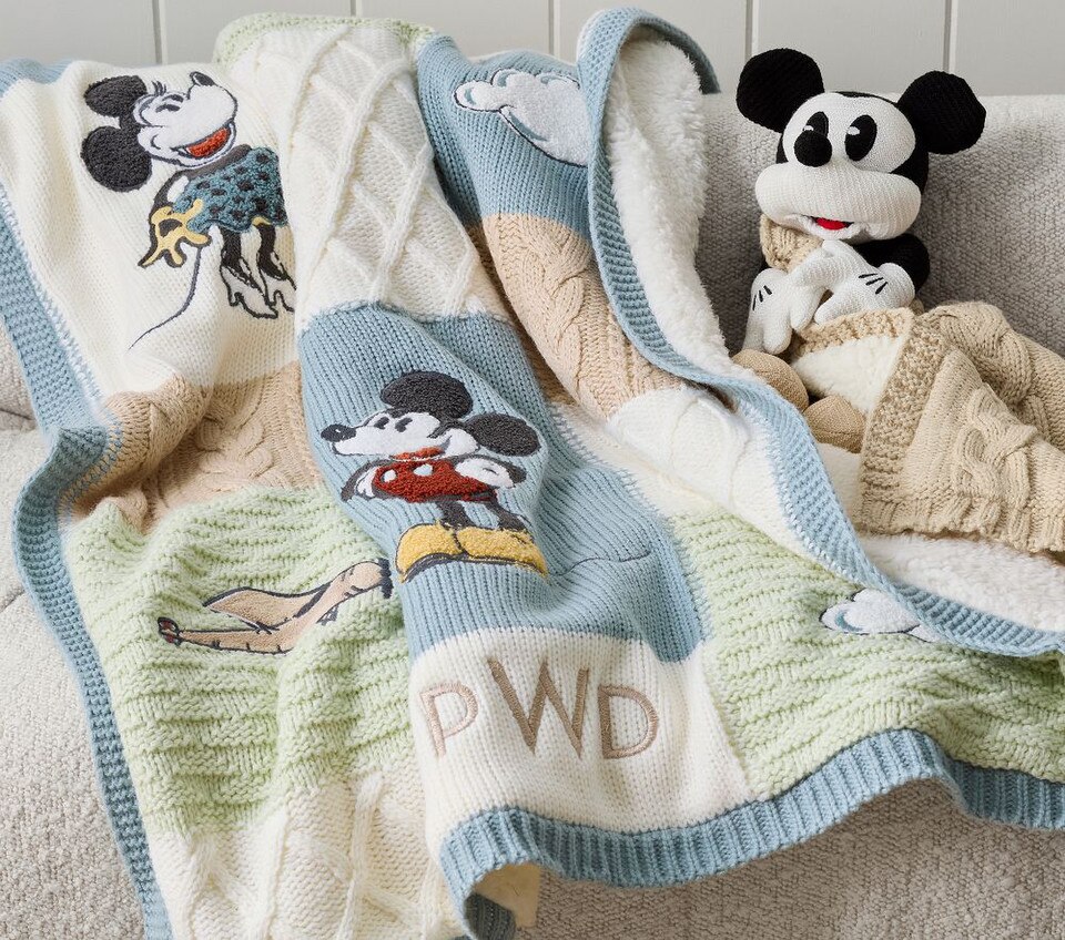 Disney Home x Sanderson Mickey Mouse Heirloom Baby Blanket