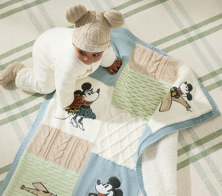 Disney Home x Sanderson Mickey Mouse Heirloom Baby Blanket