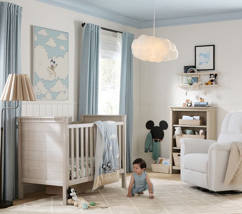 Disney Home x Sanderson Mickey Mouse Stripe Organic Cot Fitted Sheet