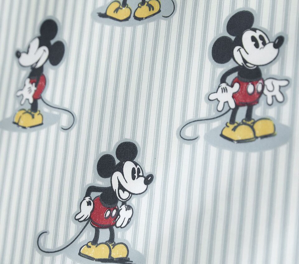 Disney Home x Sanderson Mickey Mouse Stripe Organic Cot Fitted Sheet