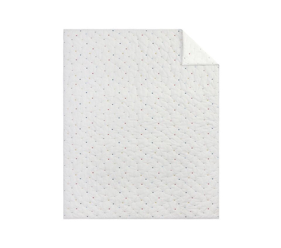 Embroidered Stripe Lightweight Bedspread & Pillowcases