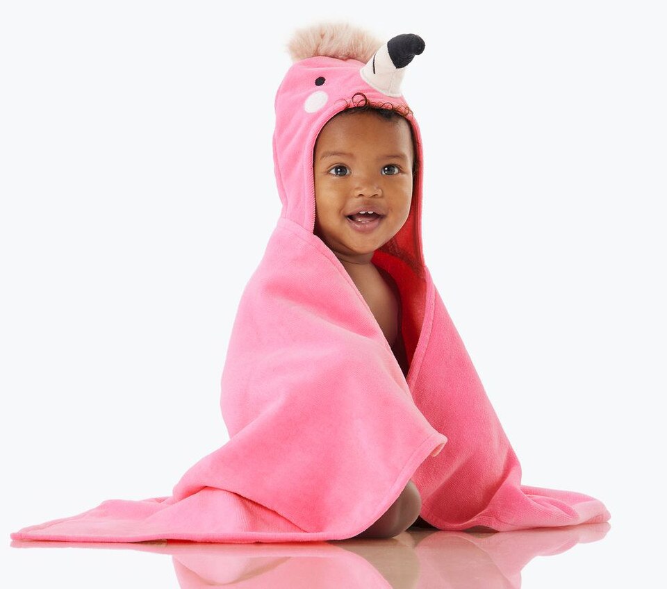 Flamingo Baby Hooded Towel
