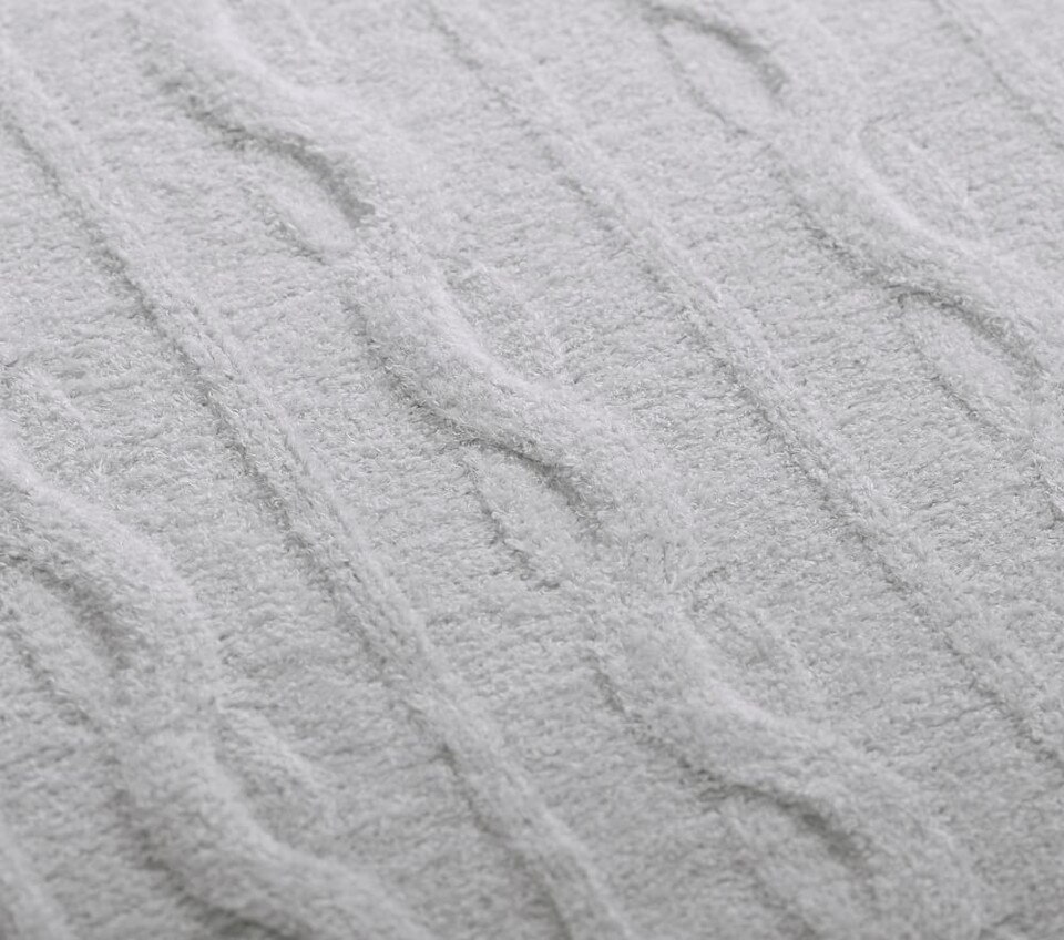 Fuzzy Luxe Cable Knit Baby Blanket