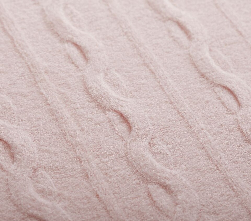 Fuzzy Luxe Cable Knit Baby Blanket