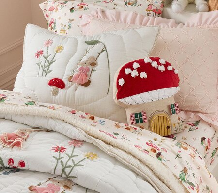 Christmas Quilt Kids Pottery Barn Bedding Garden Mice Bedspread