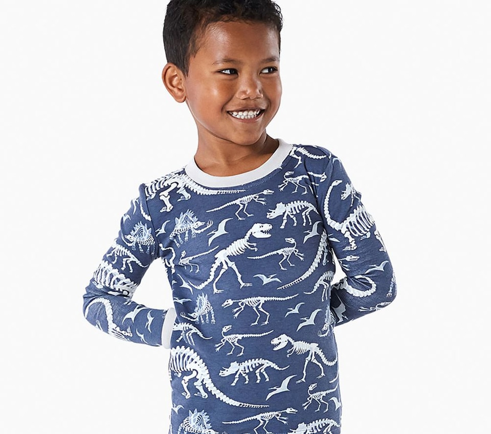 Glow-in-the-Dark Dino Bones Tight Fit Pyjamas