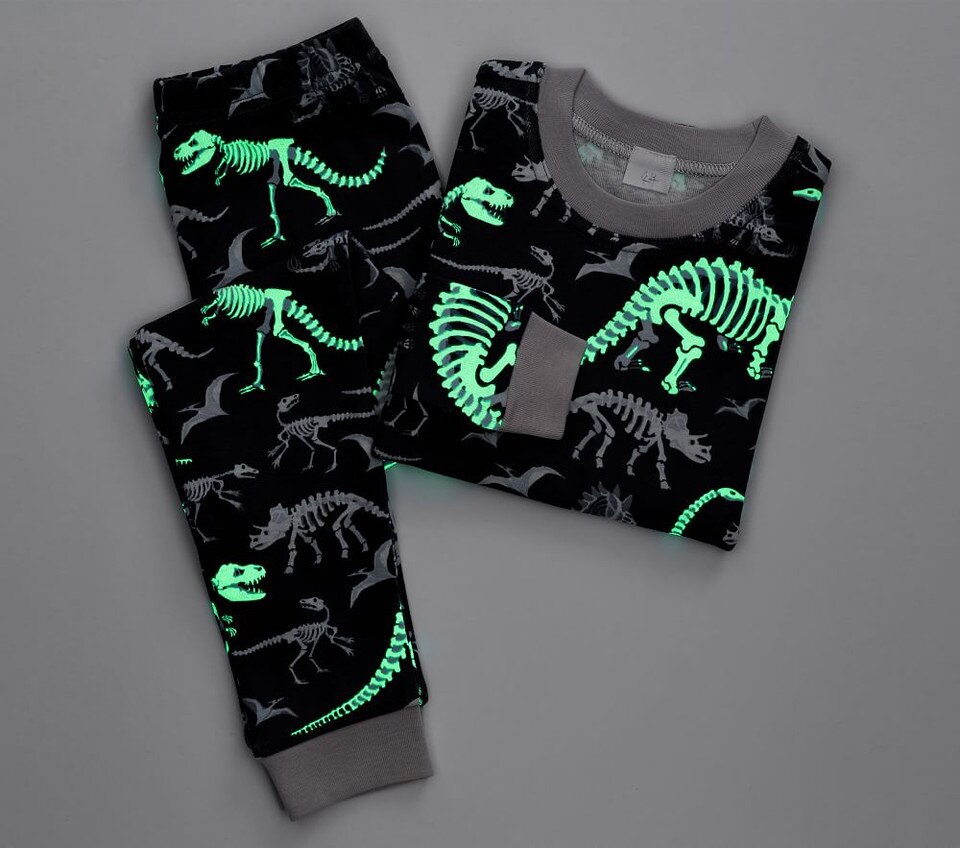 Glow-in-the-Dark Dino Bones Tight Fit Pyjamas
