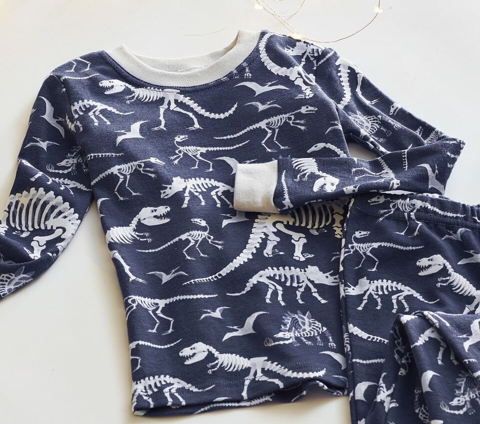 Glow-in-the-Dark Dino Bones Tight Fit Pyjamas