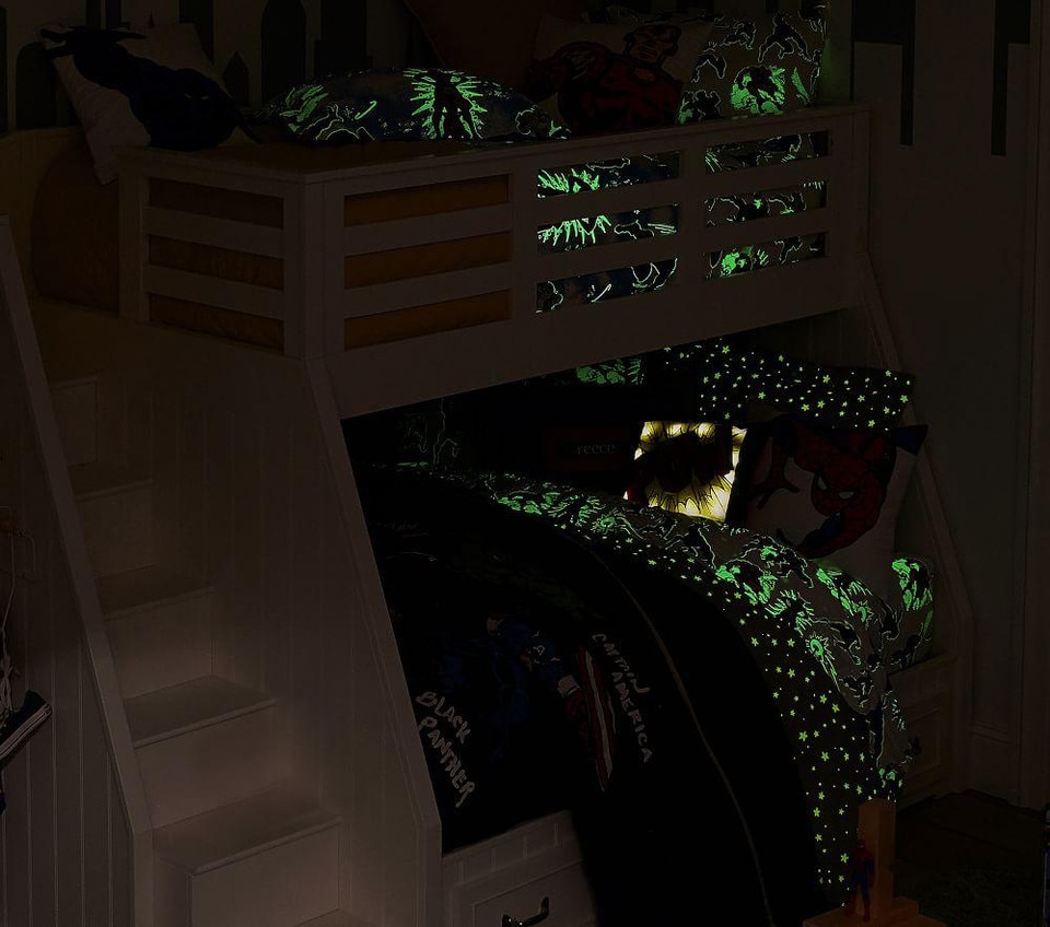 Glow-In-The-Dark Marvel Heroes Duvet Cover & Pillowcases