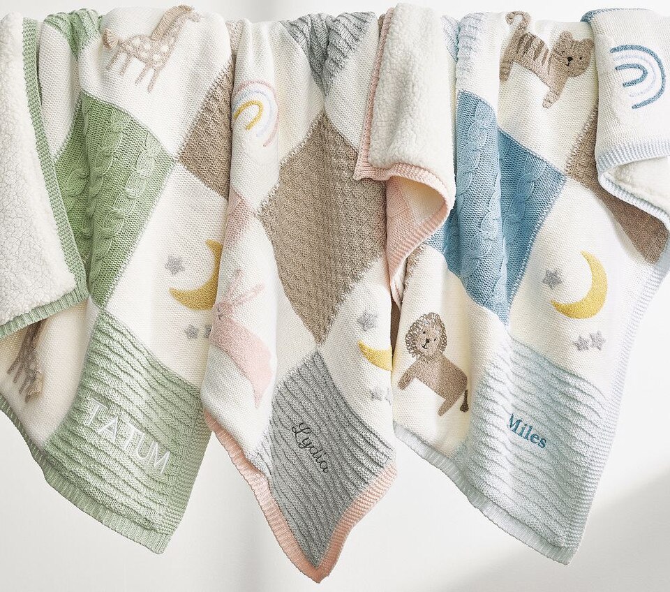 Giraffe Patchwork Heirloom Baby Blanket