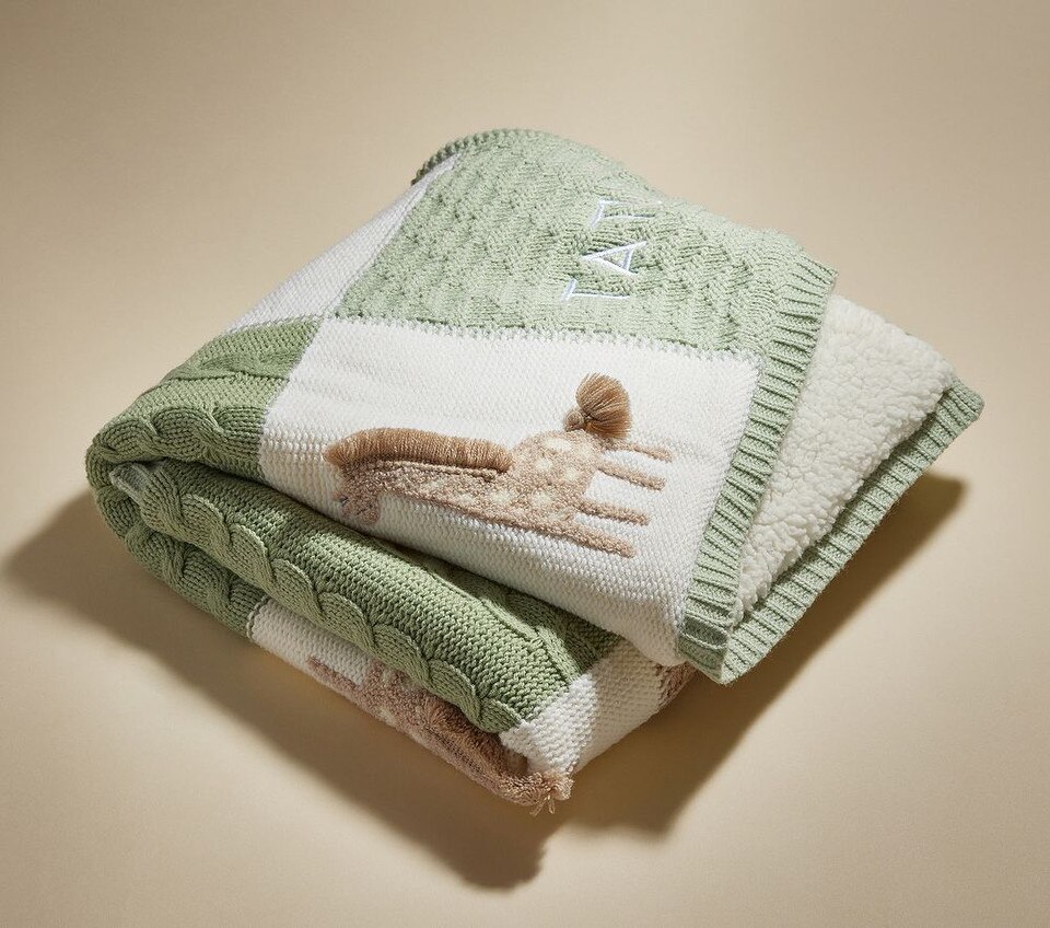 Giraffe Patchwork Heirloom Baby Blanket