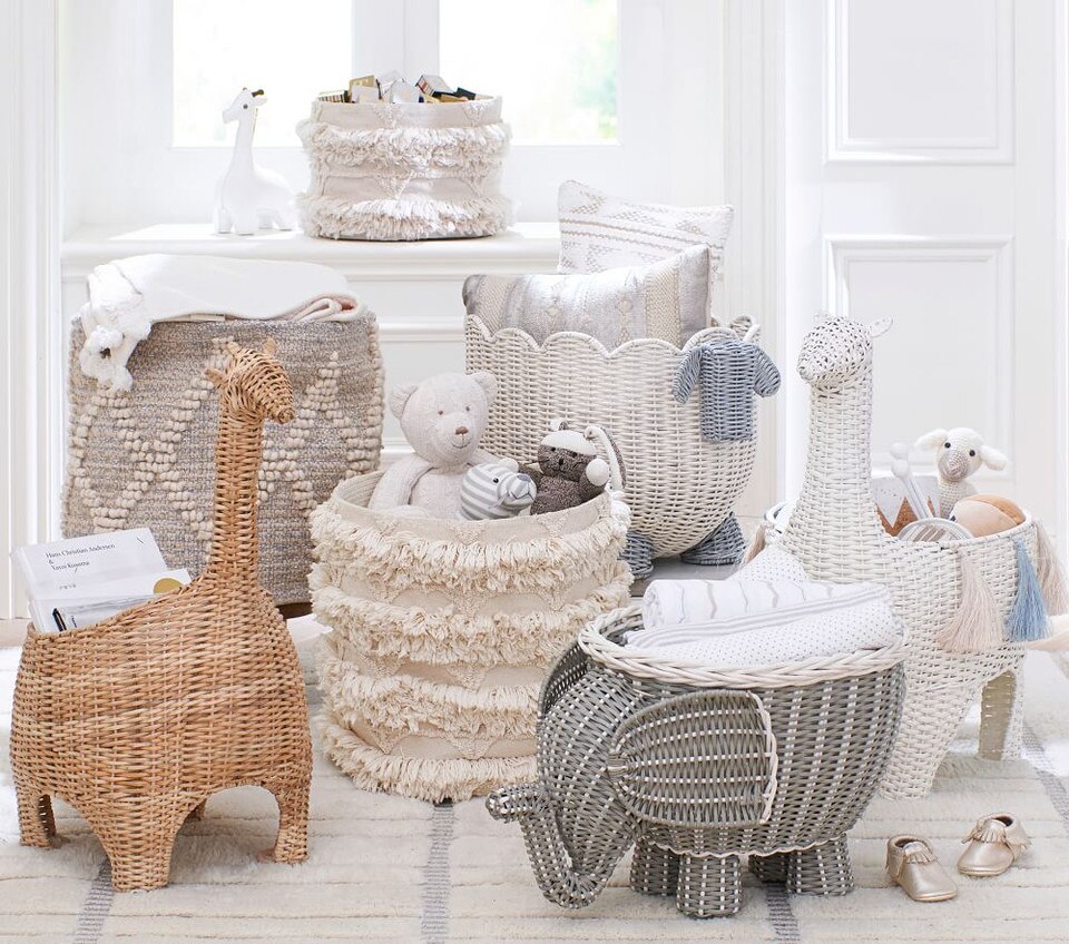 Giraffe Shaped Wicker Basket