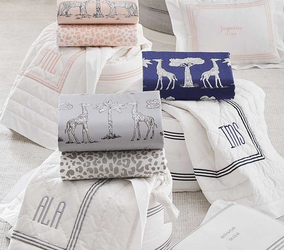 Organic Grand Baby Bed Linen, Navy