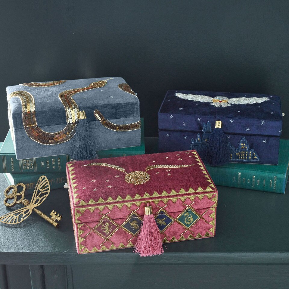 Harry Potter Beaded Velvet Jewellery Boxes