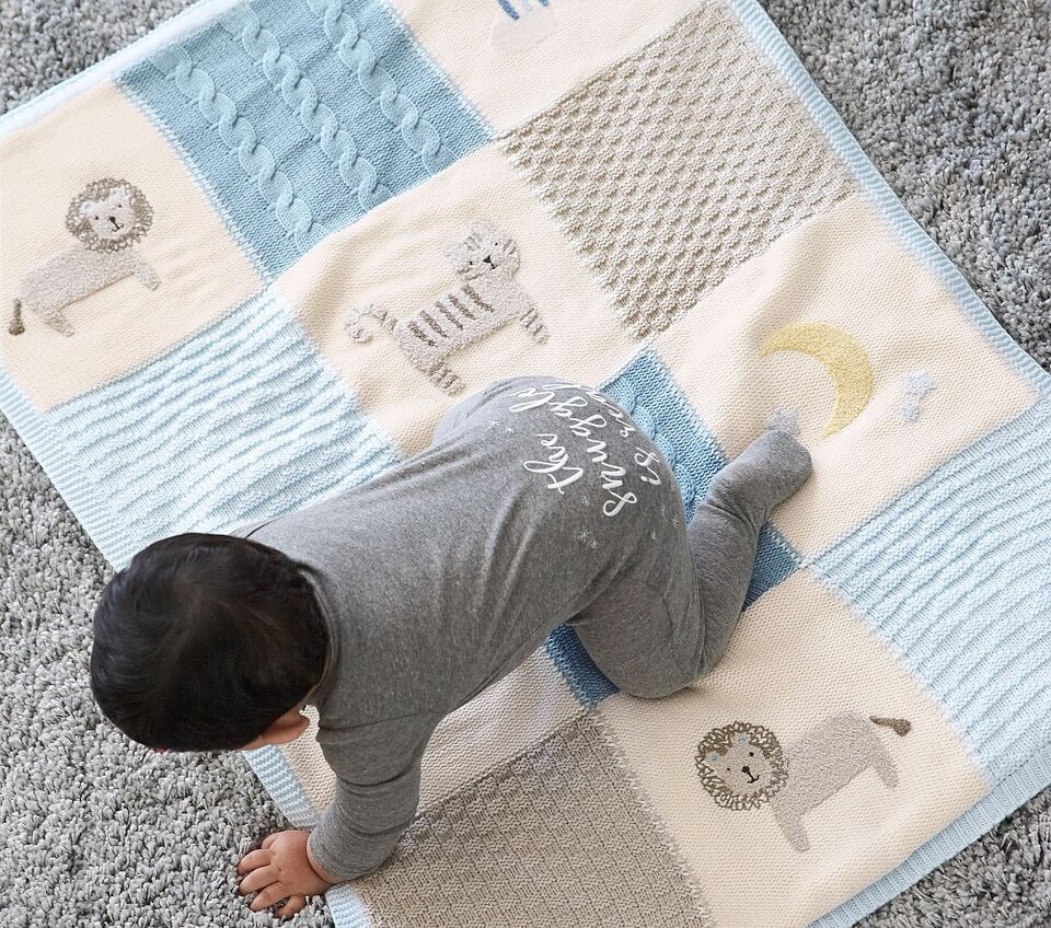 Lion Heirloom Baby Blanket