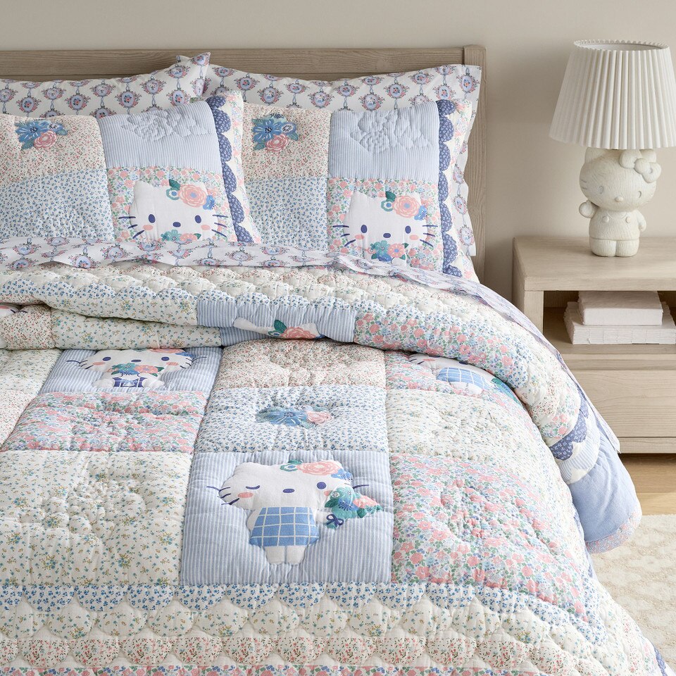 Hello Kitty® Chambray Patchwork Bedspread