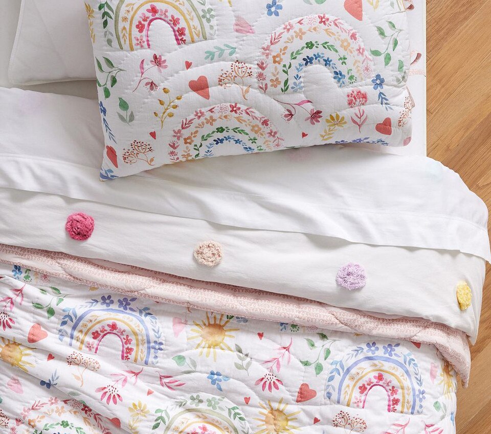 Heritage Rainbow Wholecloth Bedspread & Pillowcases