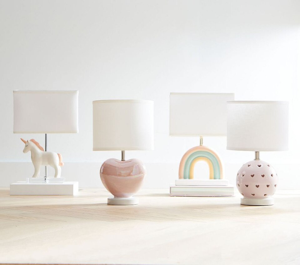 Iridescent Heart Table Lamp