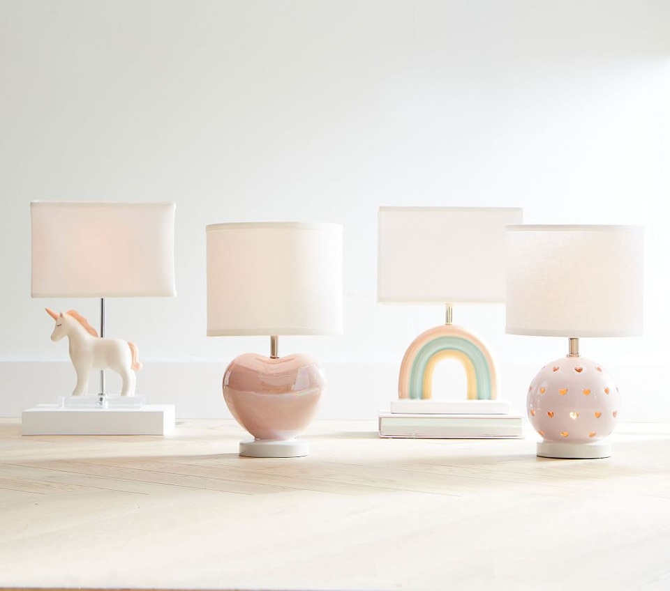 Iridescent Heart Table Lamp