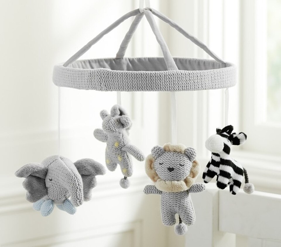Knit Animal Musical Cot Mobile