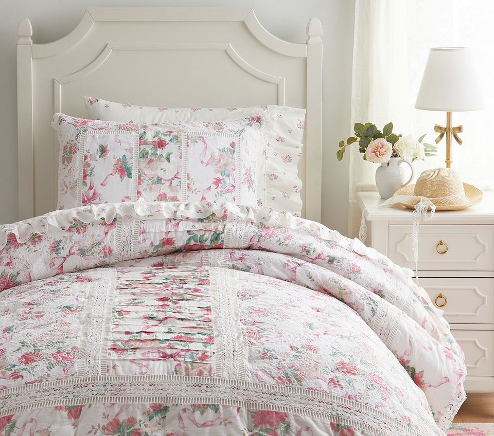 LoveShackFancy Cabbage Rose Bedspread & Pillowcases