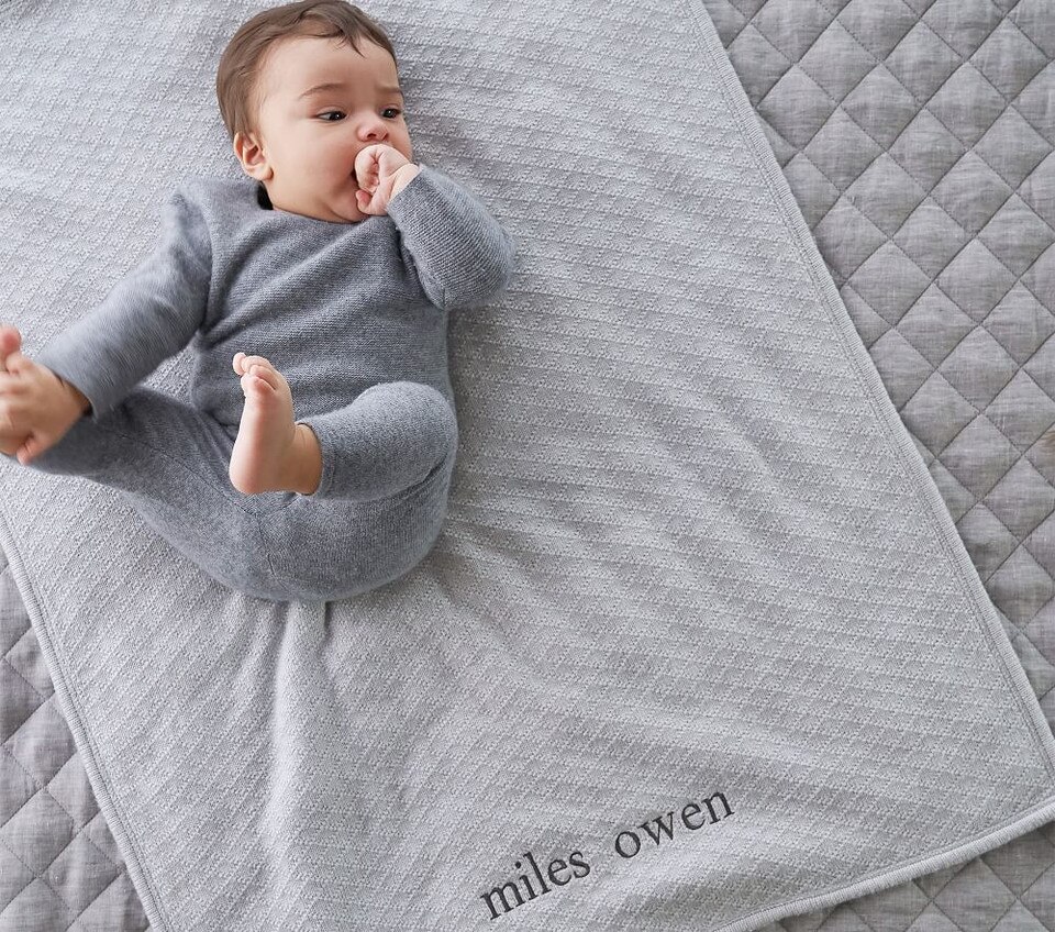 Luxe Cable Knit Sherpa Baby Blanket