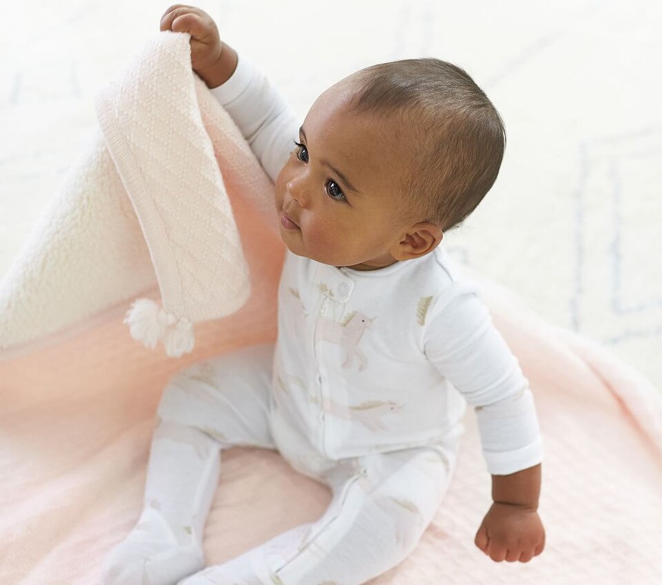 Luxe Cable Knit Sherpa Baby Blanket