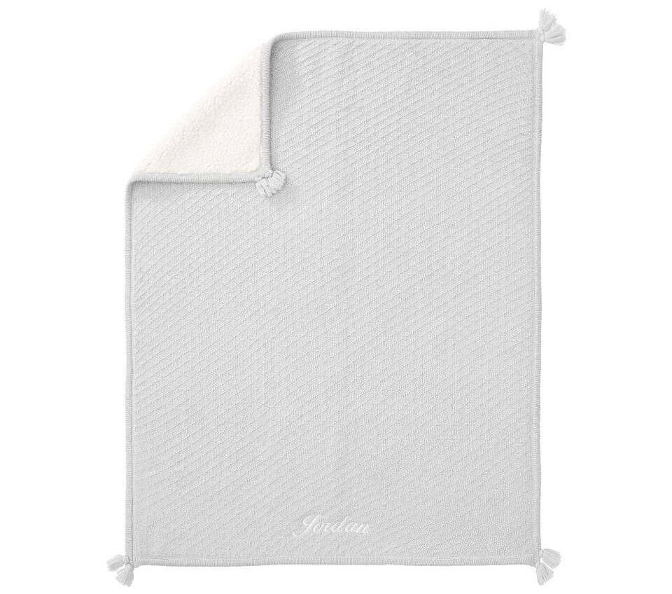Luxe Cable Knit Sherpa Baby Blanket