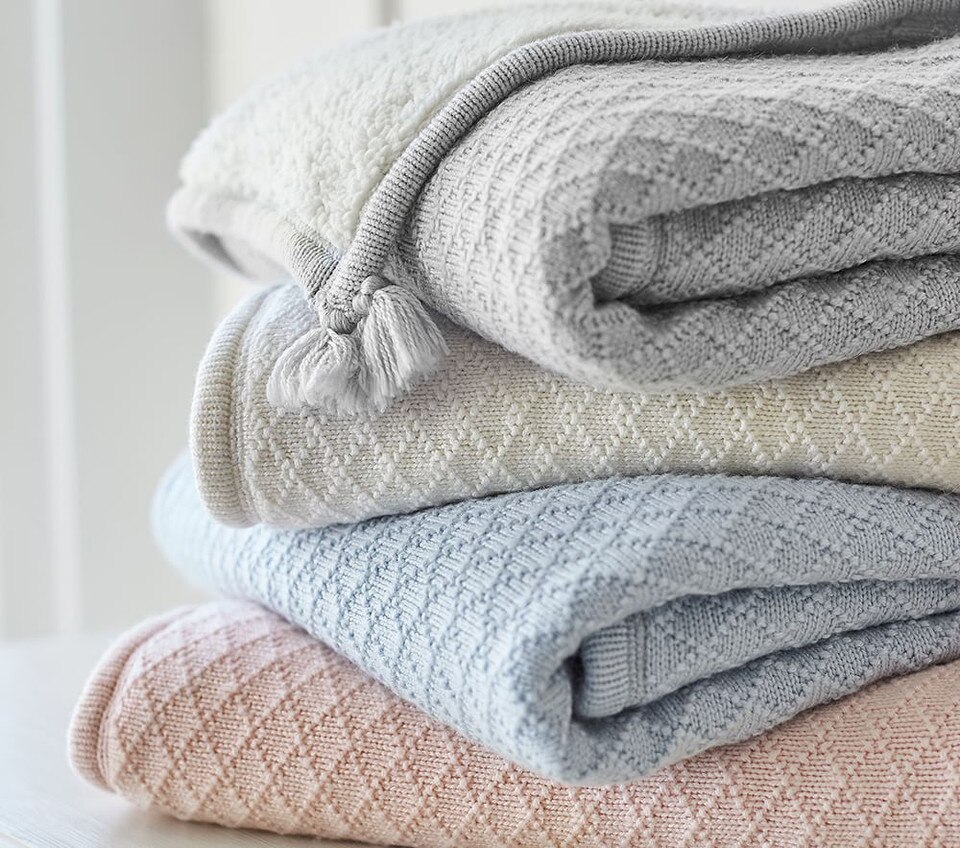 Luxe Cable Knit Sherpa Baby Blanket