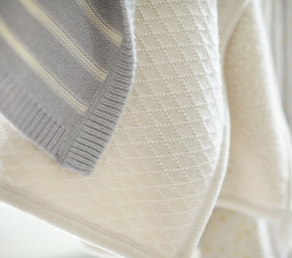 Luxe Cable Knit Sherpa Baby Blanket