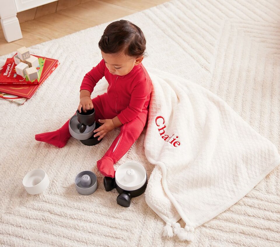Luxe Cable Knit Sherpa Baby Blanket