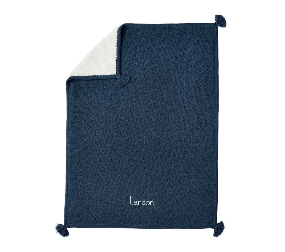 Luxe Cable Knit Sherpa Baby Blanket
