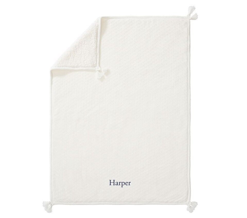 Luxe Cable Knit Sherpa Baby Blanket