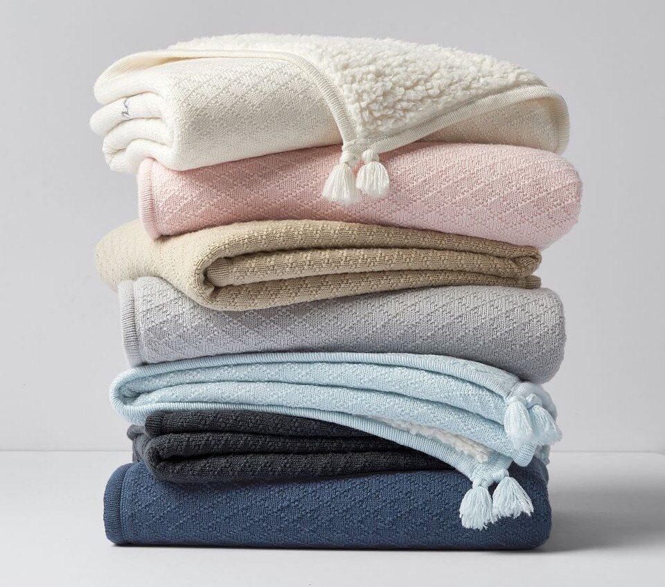 Luxe Cable Knit Sherpa Baby Blanket