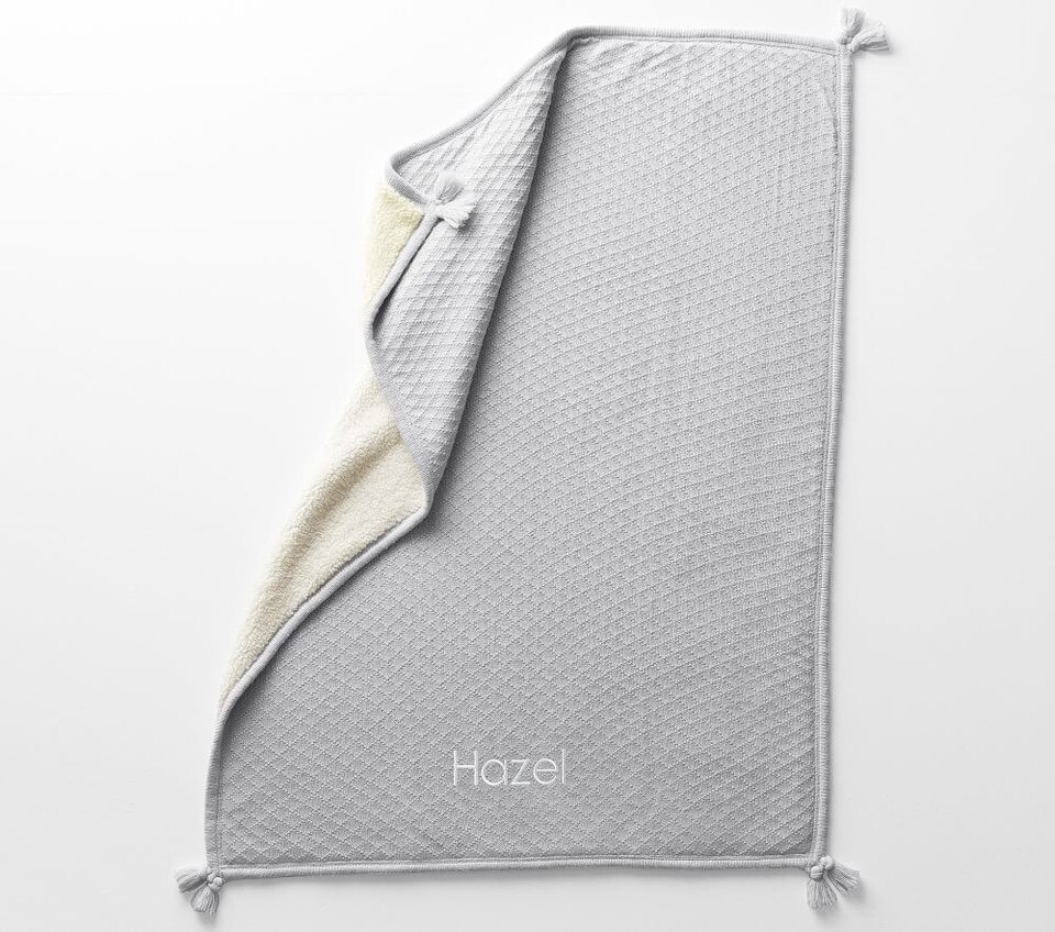 Luxe Cable Knit Sherpa Baby Blanket