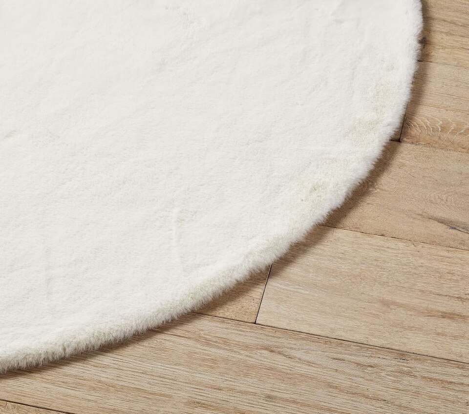 Machine Washable Fur Round Rug