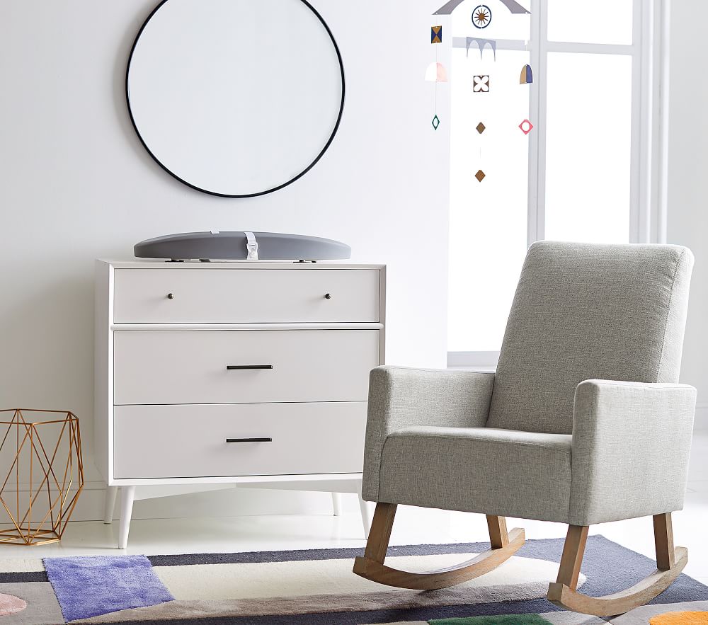 west elm x pbk Mid-Century Changing Table, White | pottery ... West elm mid century 5 drawer chest acorn.
